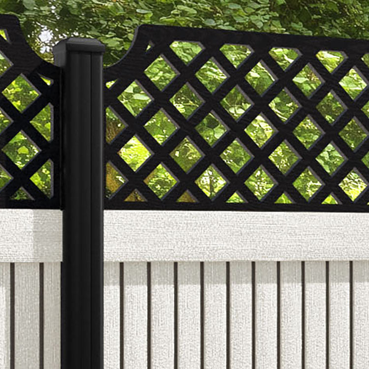 Virtis Regal Hive Fence Panel - Light Stone - with our aluminium posts