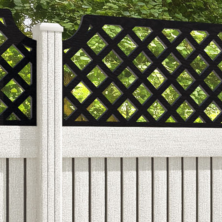 Virtis Regal Hive Fence Panel - Light Stone - with our composite posts