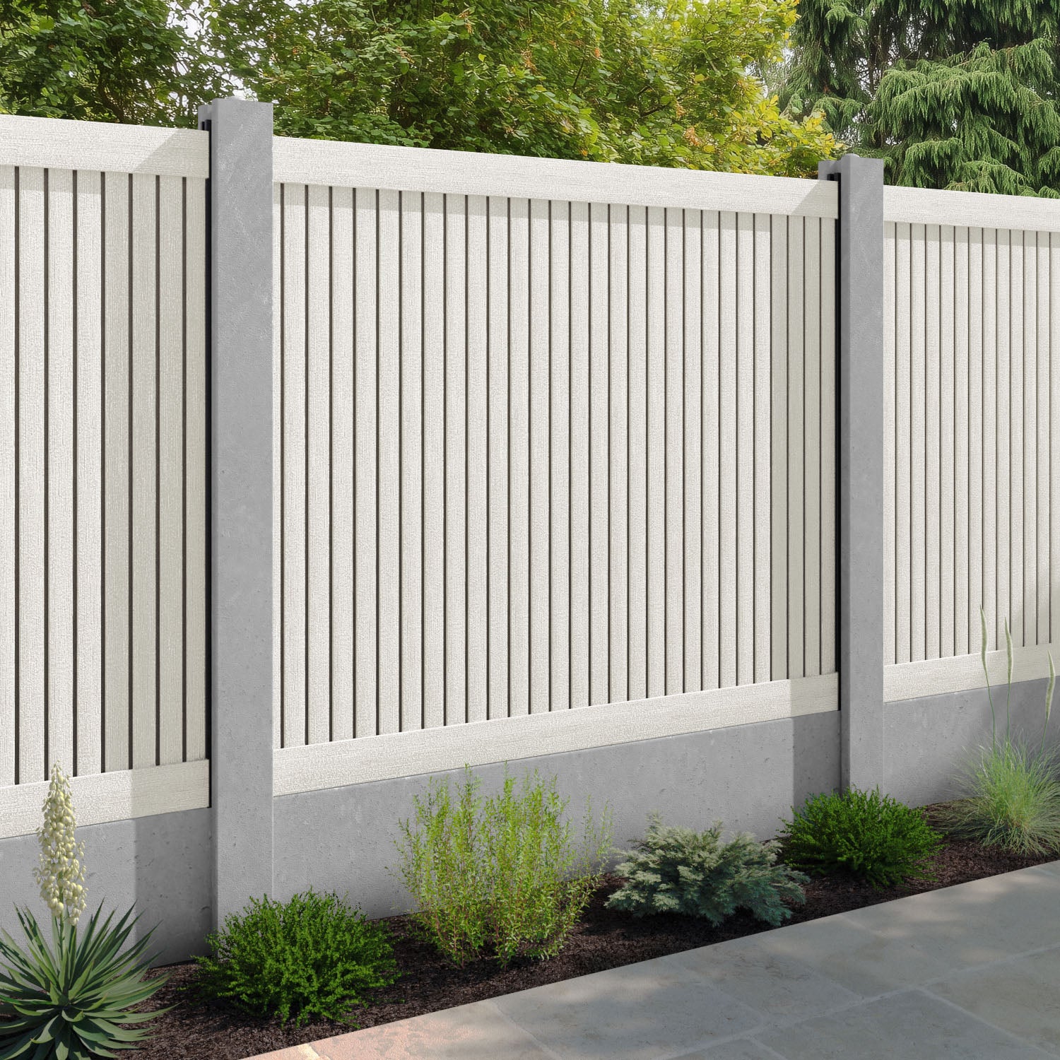 Virtis Fence Panel - Light Stone - for existing concrete posts