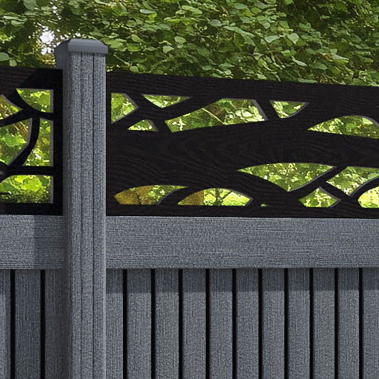 Virtis Twilight Fence Panel - Anthracite - with our composite posts