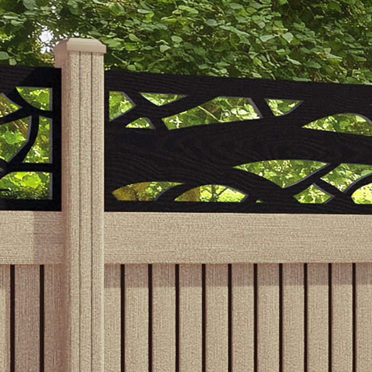 Virtis Twilight Fence Panel - Light Oak - with our composite posts