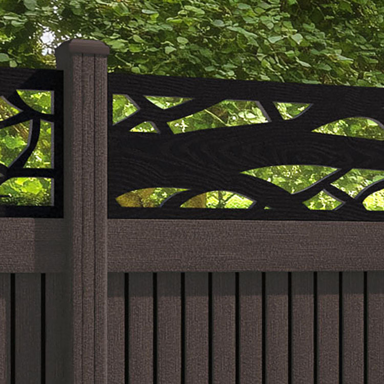 Virtis Twilight Fence Panel - Mid Brown - with our composite posts