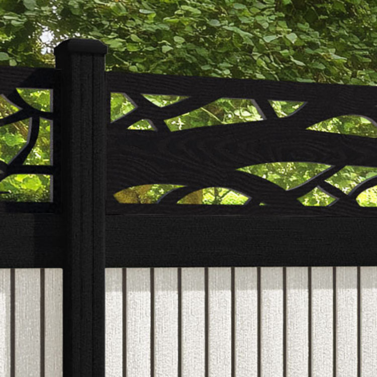 Virtis Twilight Fence Panel - Light Stone - with our composite posts