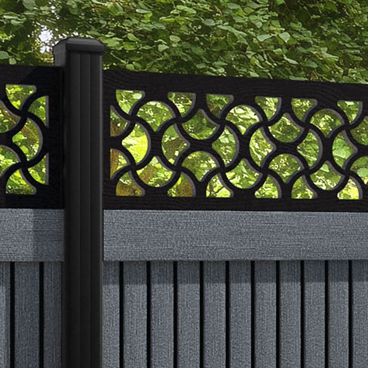 Virtis Vida Fence Panel - Anthracite - with our aluminium posts