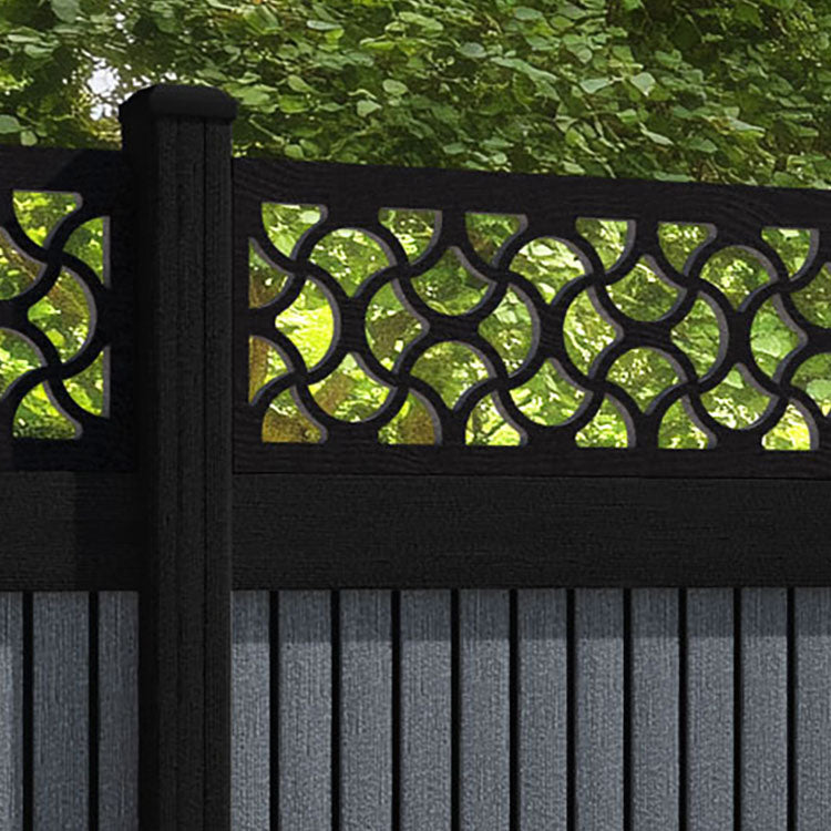 Virtis Vida Fence Panel - Anthracite - with our aluminium posts