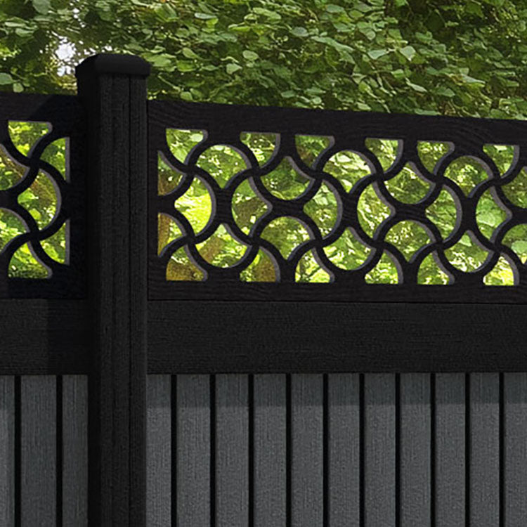Virtis Vida Fence Panel - Dark Grey - with our aluminium posts
