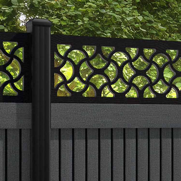 Virtis Vida Fence Panel - Dark Grey - with our aluminium posts