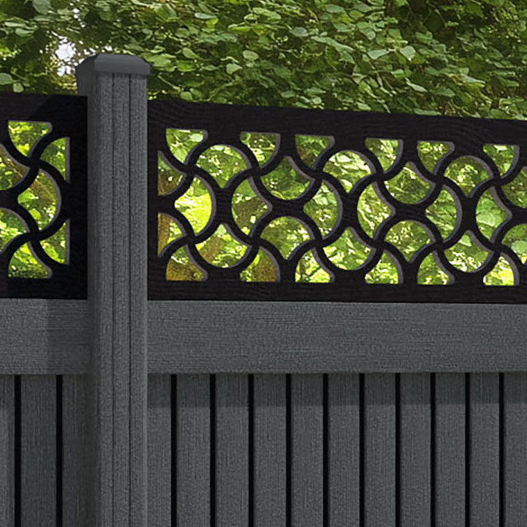 Virtis Vida Fence Panel - Dark Grey - with our composite posts