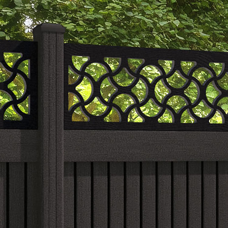 Virtis Vida Fence Panel - Dark Oak - with our composite posts