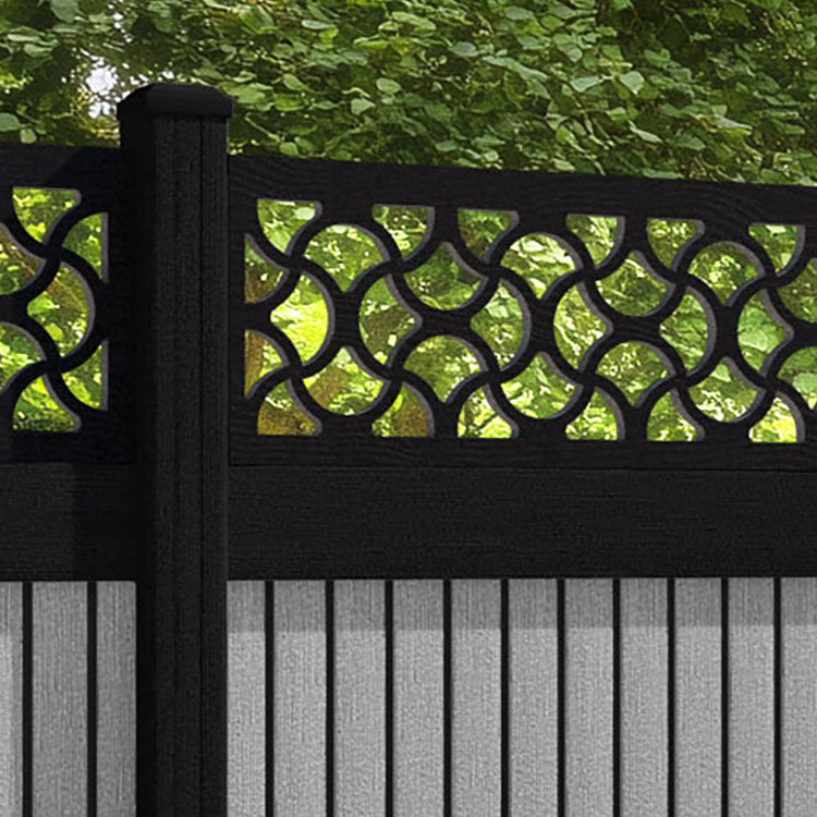 Virtis Vida Fence Panel - Light Grey - with our aluminium posts