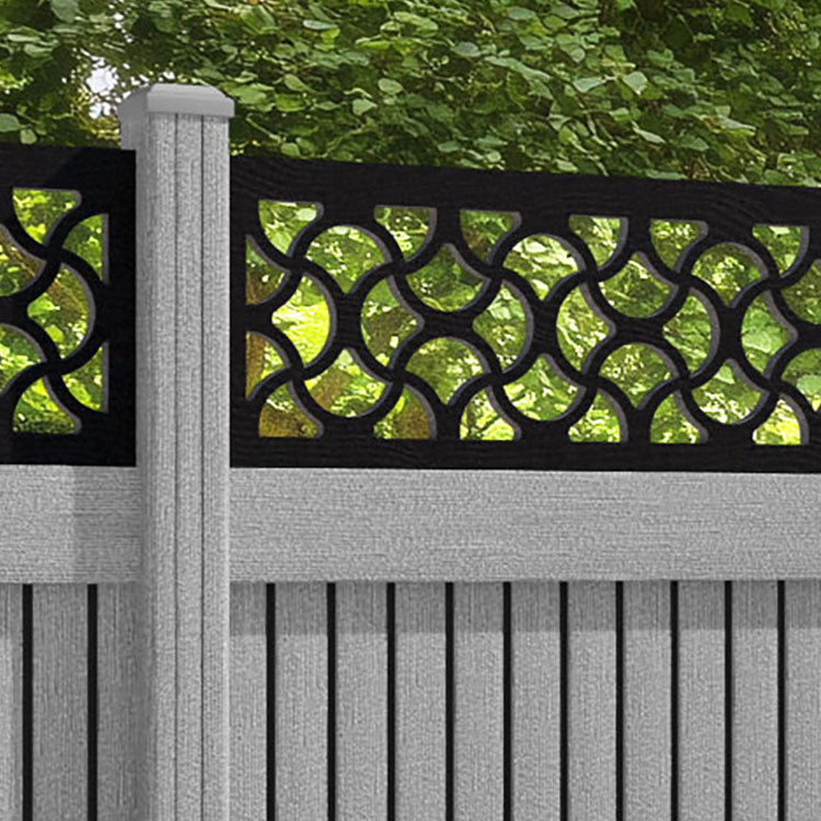 Virtis Vida Fence Panel - Light Grey - with our composite posts