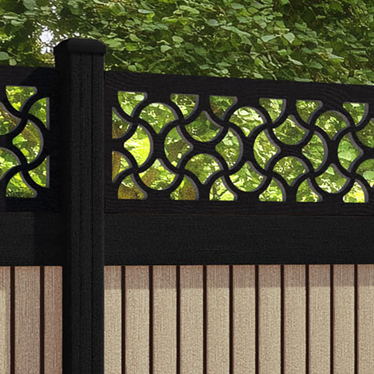 Virtis Vida Fence Panel - Light Oak - with our composite posts