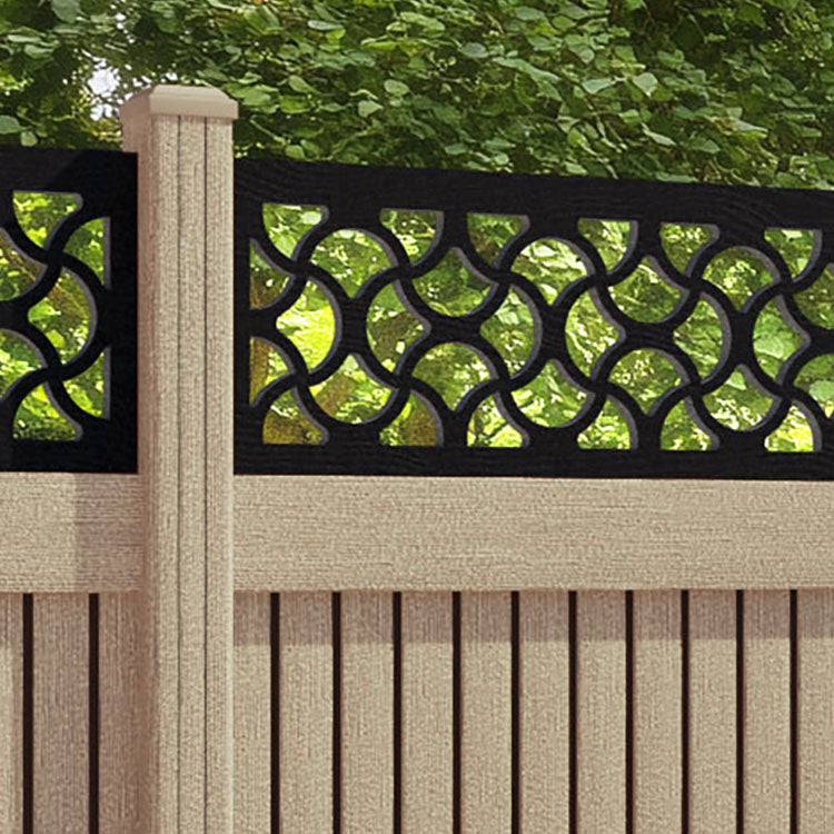 Virtis Vida Fence Panel - Light Oak - with our composite posts