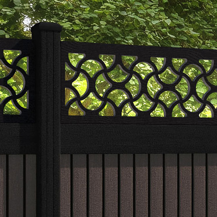Virtis Vida Fence Panel - Mid Brown - with our composite posts