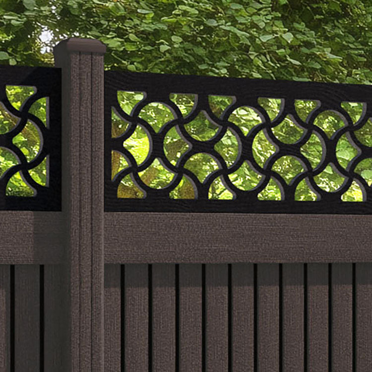 Virtis Vida Fence Panel - Mid Brown - with our composite posts