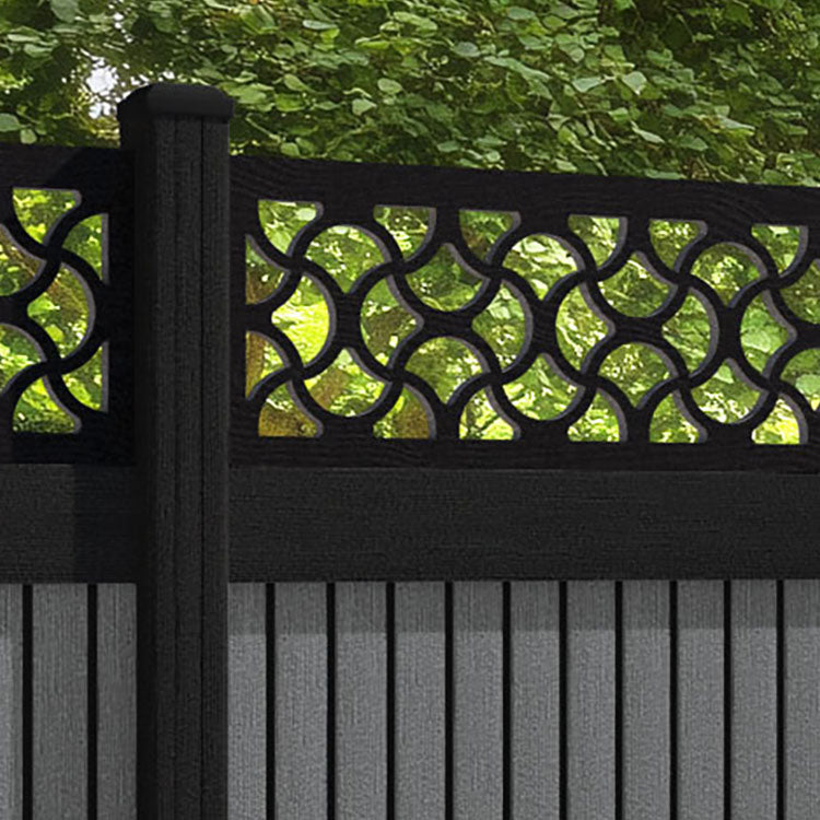 Virtis Vida Fence Panel - Mid Grey - with our composite posts