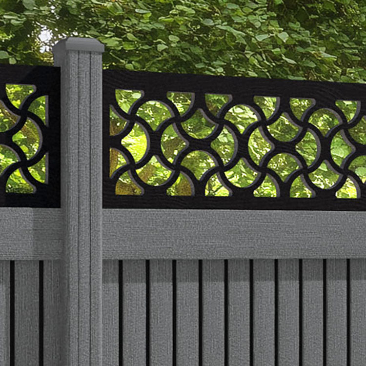 Virtis Vida Fence Panel - Mid Grey - with our composite posts