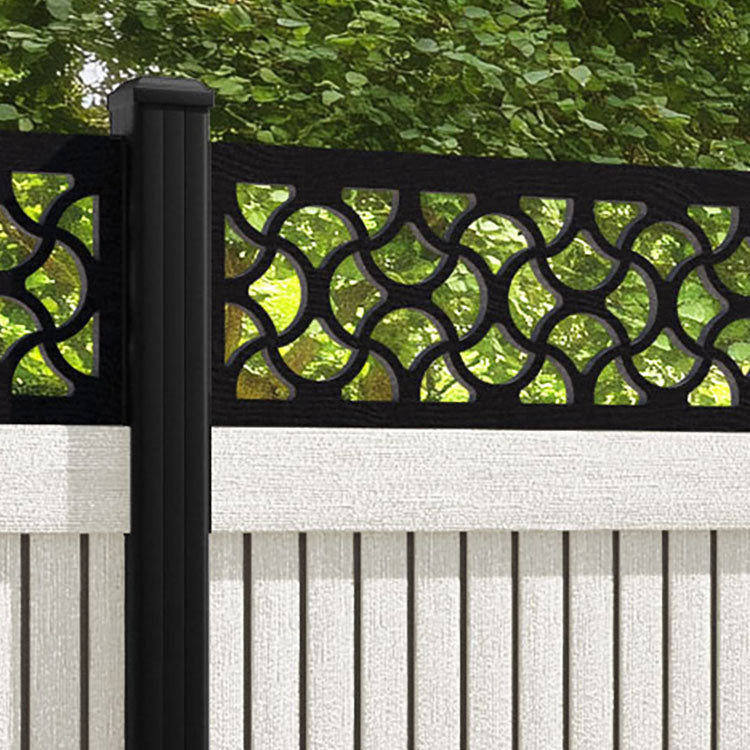Virtis Vida Fence Panel - Light Stone - with our aluminium posts