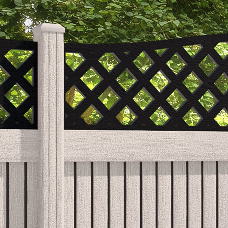 Virtis High Wave Fence Panel - Mid Stone - with our composite posts