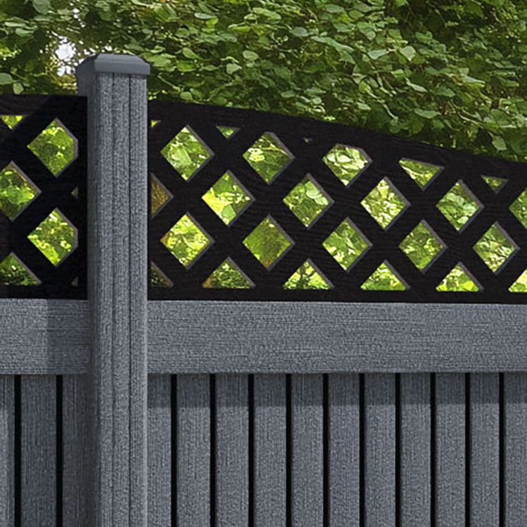 Virtis Low Wave Fence Panel - Anthracite - with our composite posts