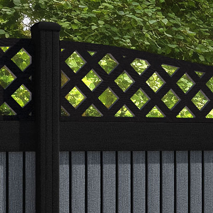 Virtis Low Wave Fence Panel - Anthracite - with our aluminium posts