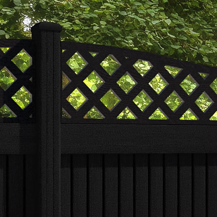 Virtis Low Wave Fence Panel - Black - with our composite posts