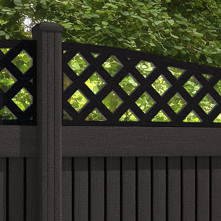 Virtis Low Wave Fence Panel - Dark Oak - with our composite posts