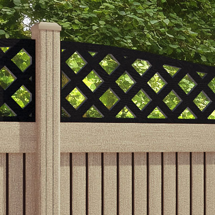 Virtis Low Wave Fence Panel - Light Oak - with our composite posts