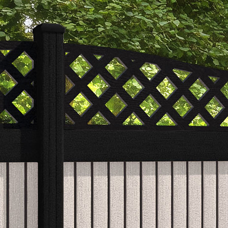 Virtis Low Wave Fence Panel - Mid Stone - with our composite posts