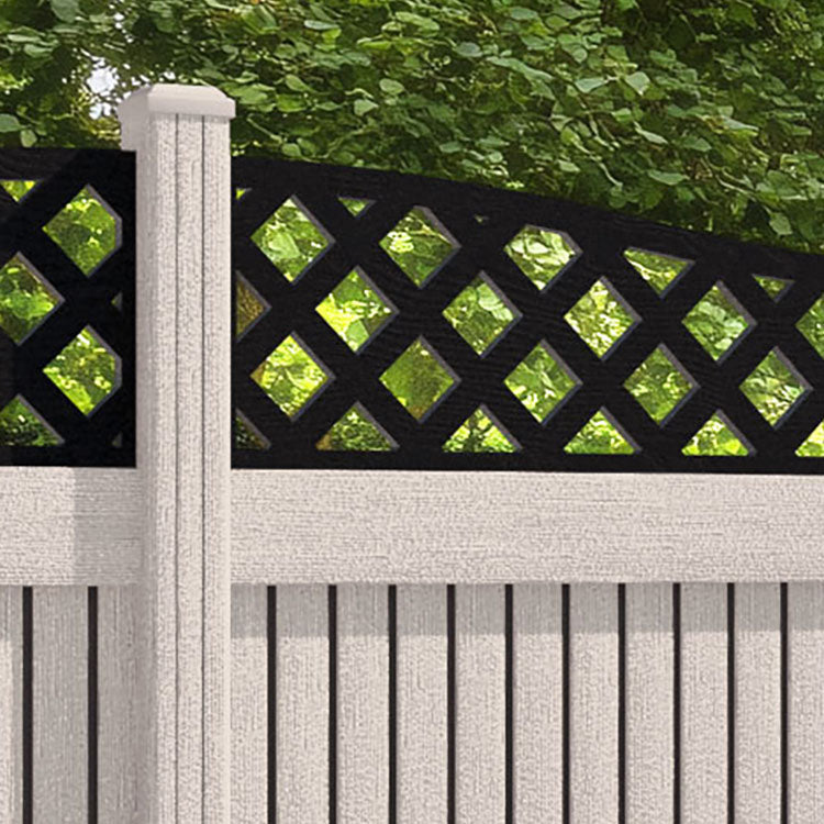 Virtis Low Wave Fence Panel - Mid Stone - with our composite posts