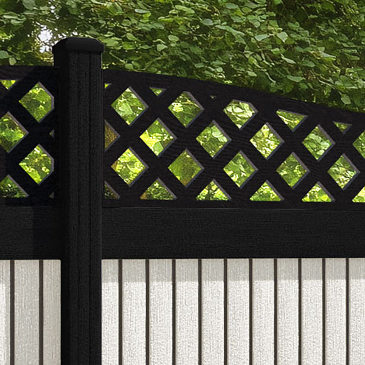Virtis Low Wave Fence Panel - Light Stone - with our composite posts