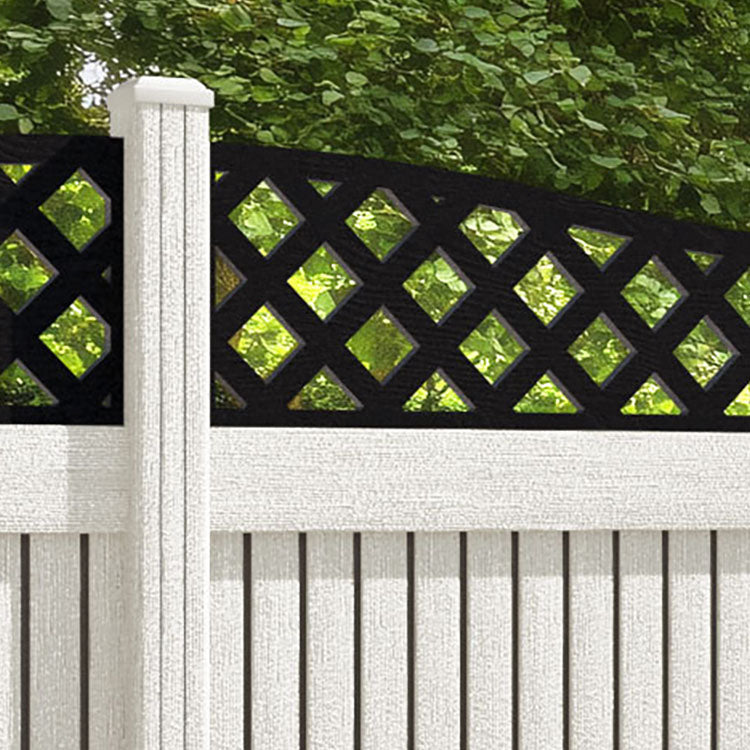 Virtis Low Wave Fence Panel - Light Stone - with our composite posts