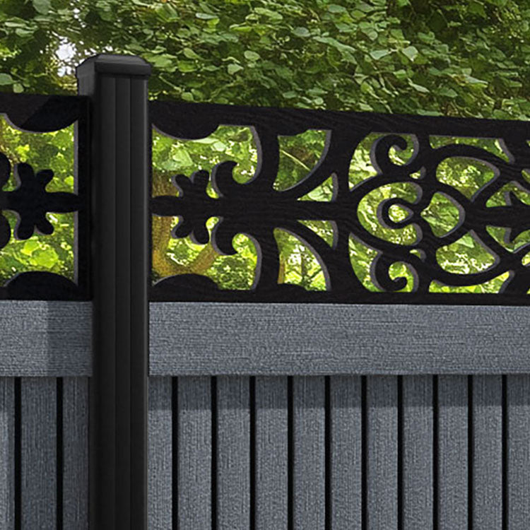 Virtis Windsor Fence Panel - Anthracite - with our aluminium posts