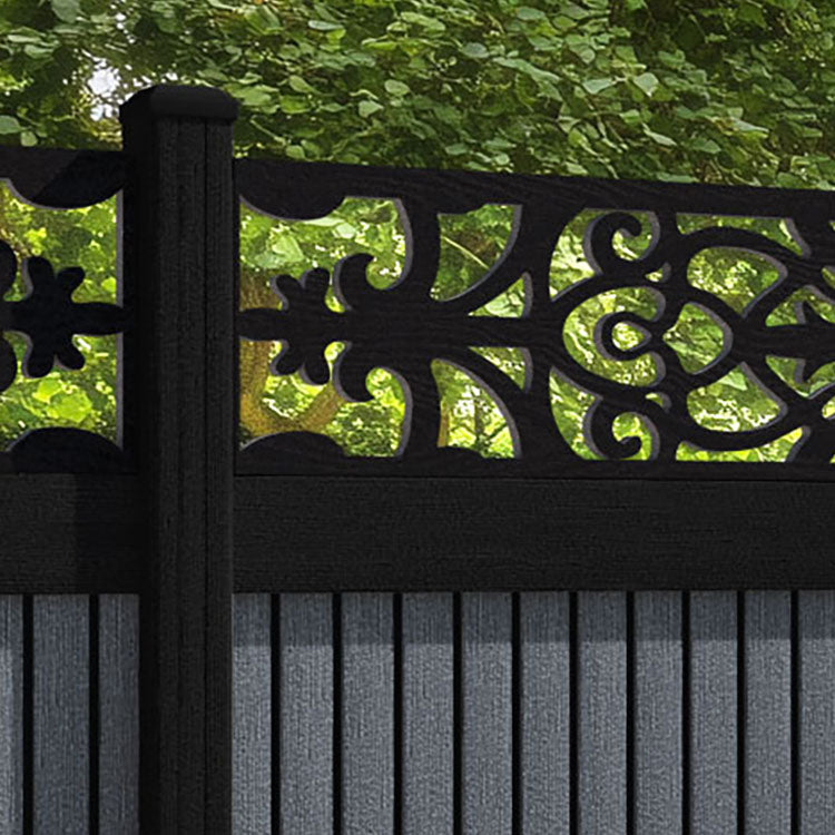 Virtis Windsor Fence Panel - Anthracite - with our aluminium posts