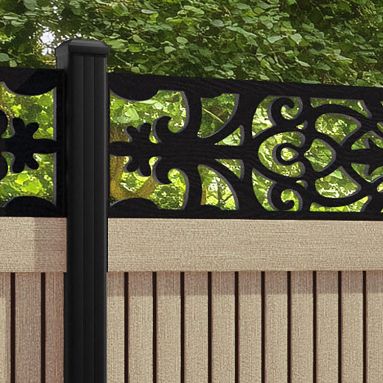 Virtis Windsor Fence Panel - Light Oak - with our aluminium posts