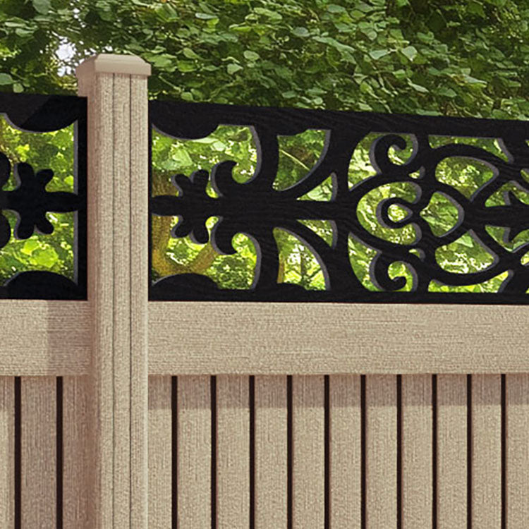 Virtis Windsor Fence Panel - Light Oak - with our composite posts