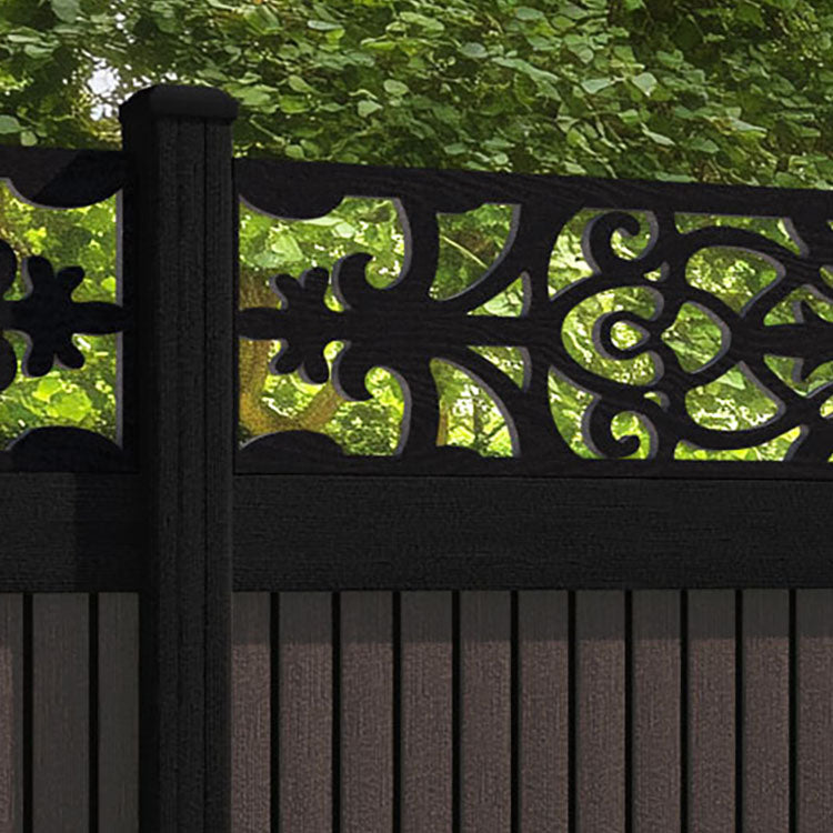 Virtis Windsor Fence Panel - Mid Brown - with our composite posts