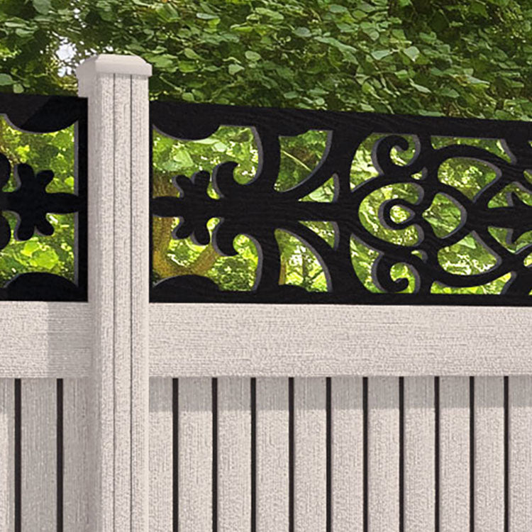 Virtis Windsor Fence Panel - Mid Stone - with our composite posts