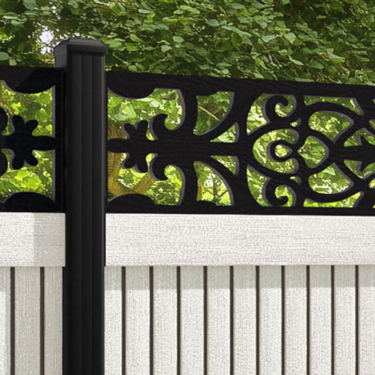 Virtis Windsor Fence Panel - Light Stone - with our aluminium posts