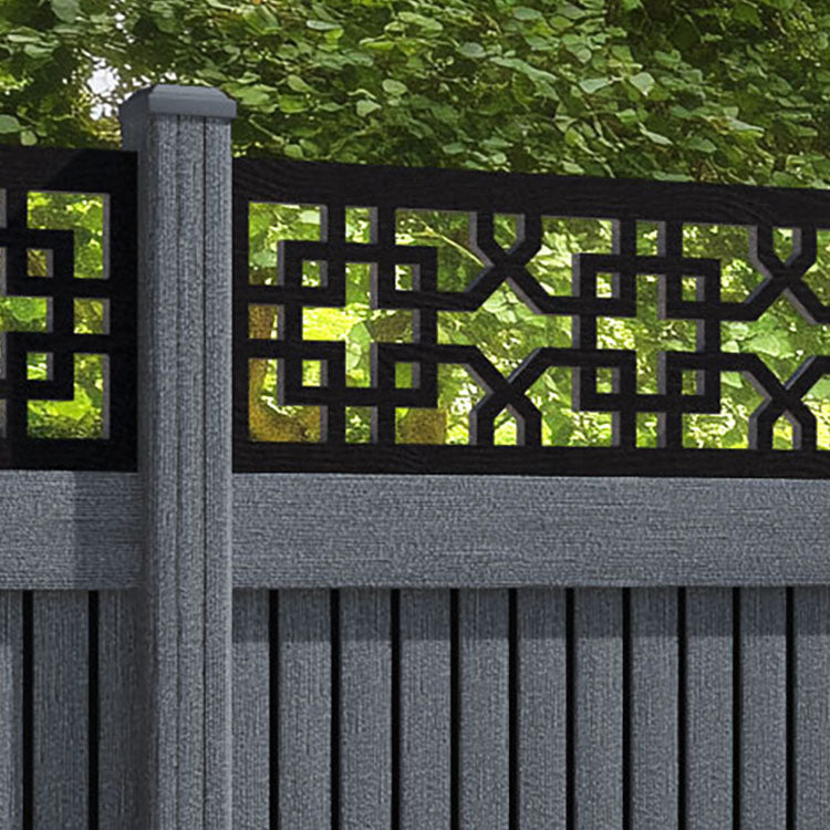 Virtis Zaria Fence Panel - Anthracite - with our aluminium posts