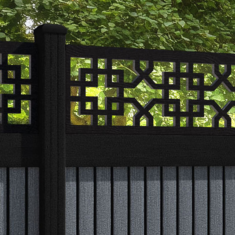 Virtis Zaria Fence Panel - Anthracite - with our composite posts