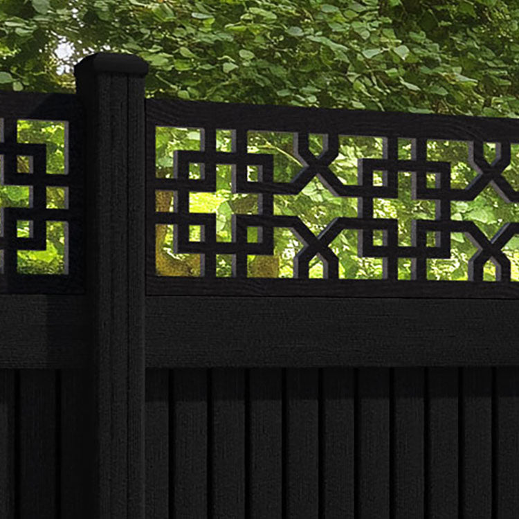 Virtis Zaria Fence Panel - Black - with our composite posts