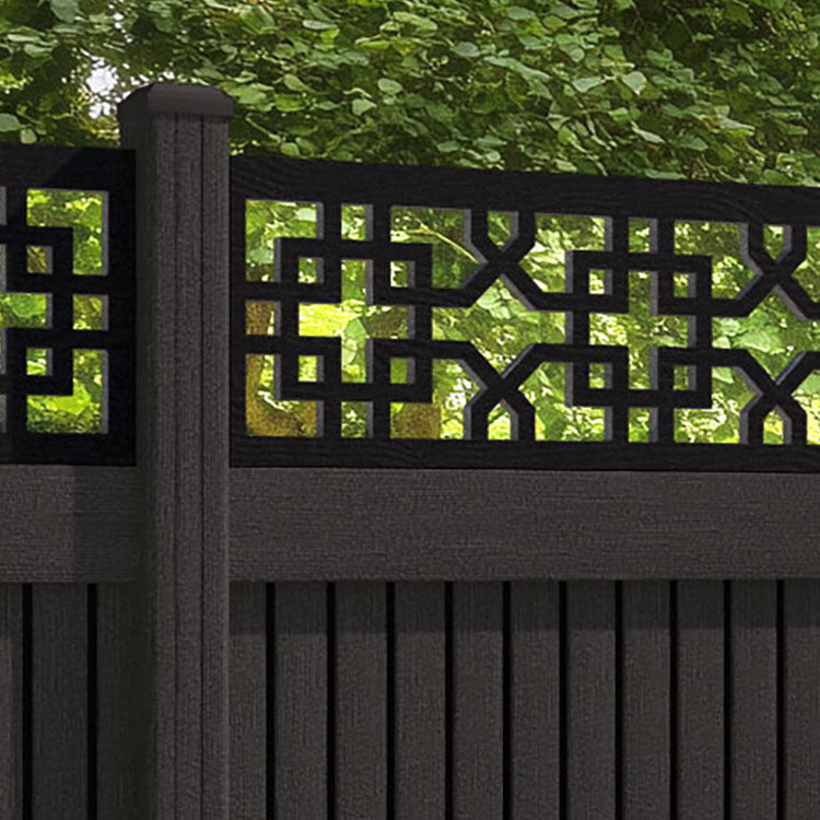Virtis Zaria Fence Panel - Dark Oak - with our composite posts