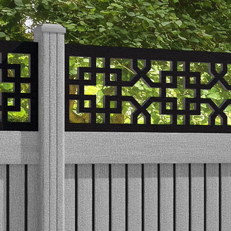 Virtis Zaria Fence Panel - Light Grey - with our composite posts