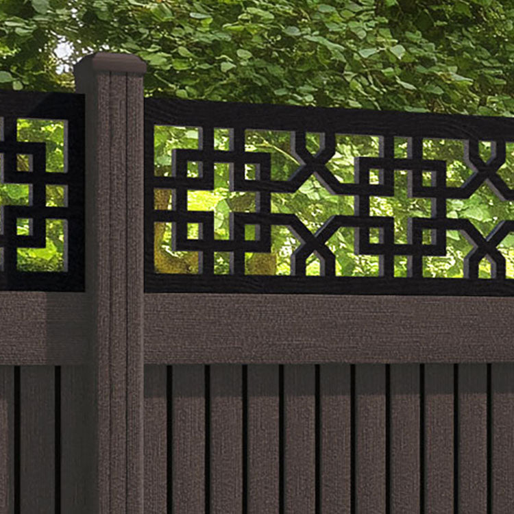 Virtis Zaria Fence Panel - Mid Brown - with our composite posts