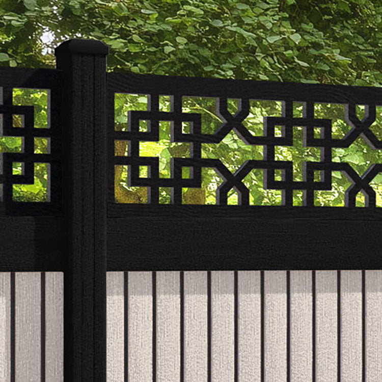 Virtis Zaria Fence Panel - Mid Stone - with our aluminium posts