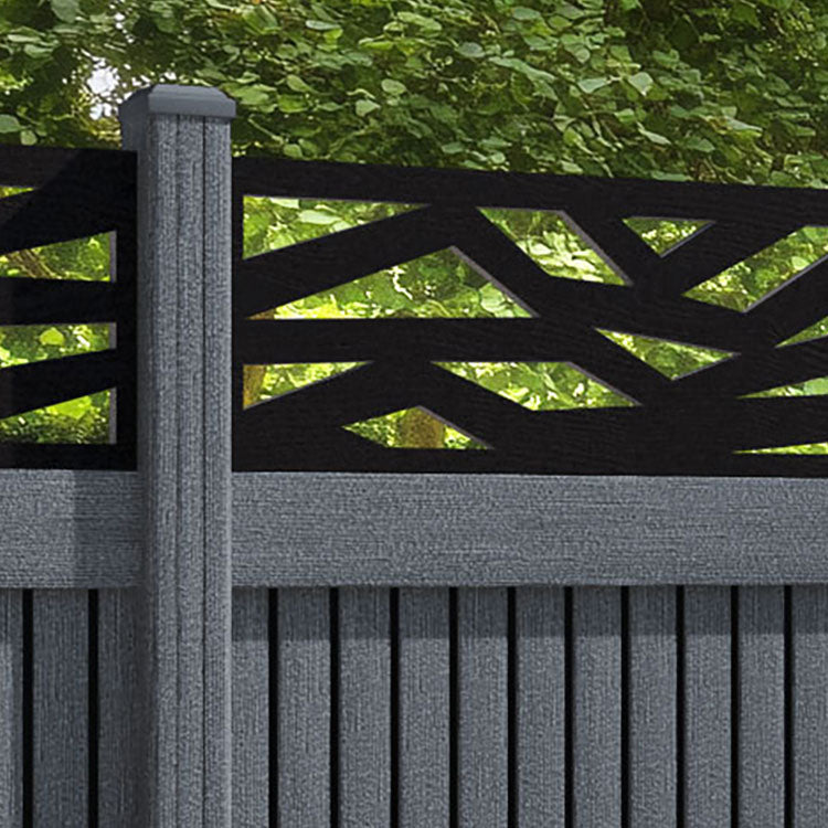 Virtis Zenith Fence Panel - Anthracite - with our composite posts