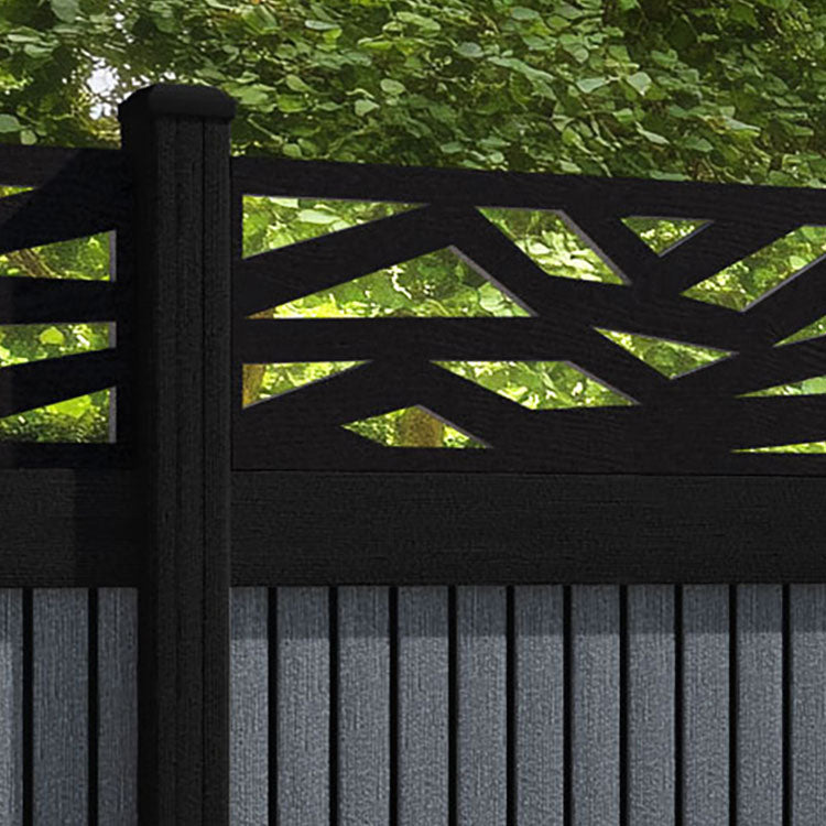 Virtis Zenith Fence Panel - Anthracite - with our composite posts