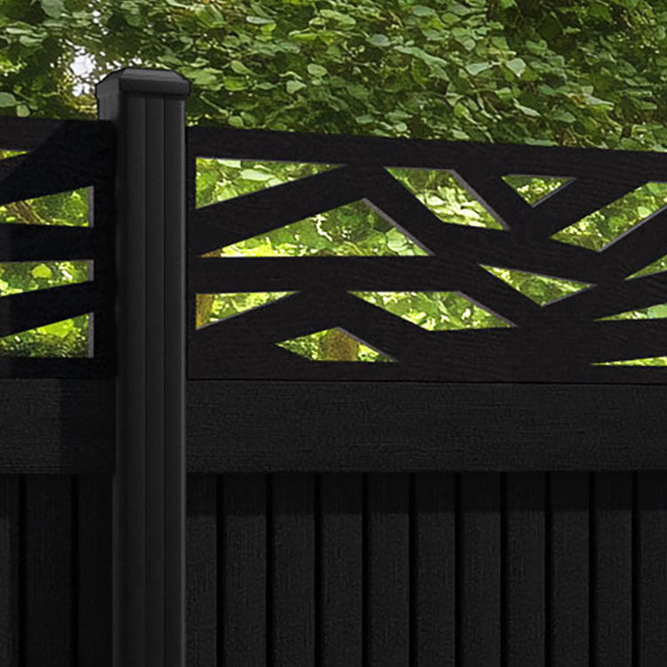 Virtis Zenith Fence Panel - Black - with our aluminium posts