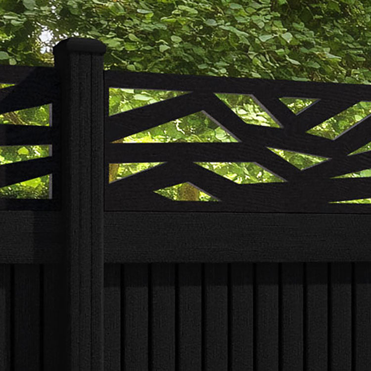 Virtis Zenith Fence Panel - Black - with our composite posts